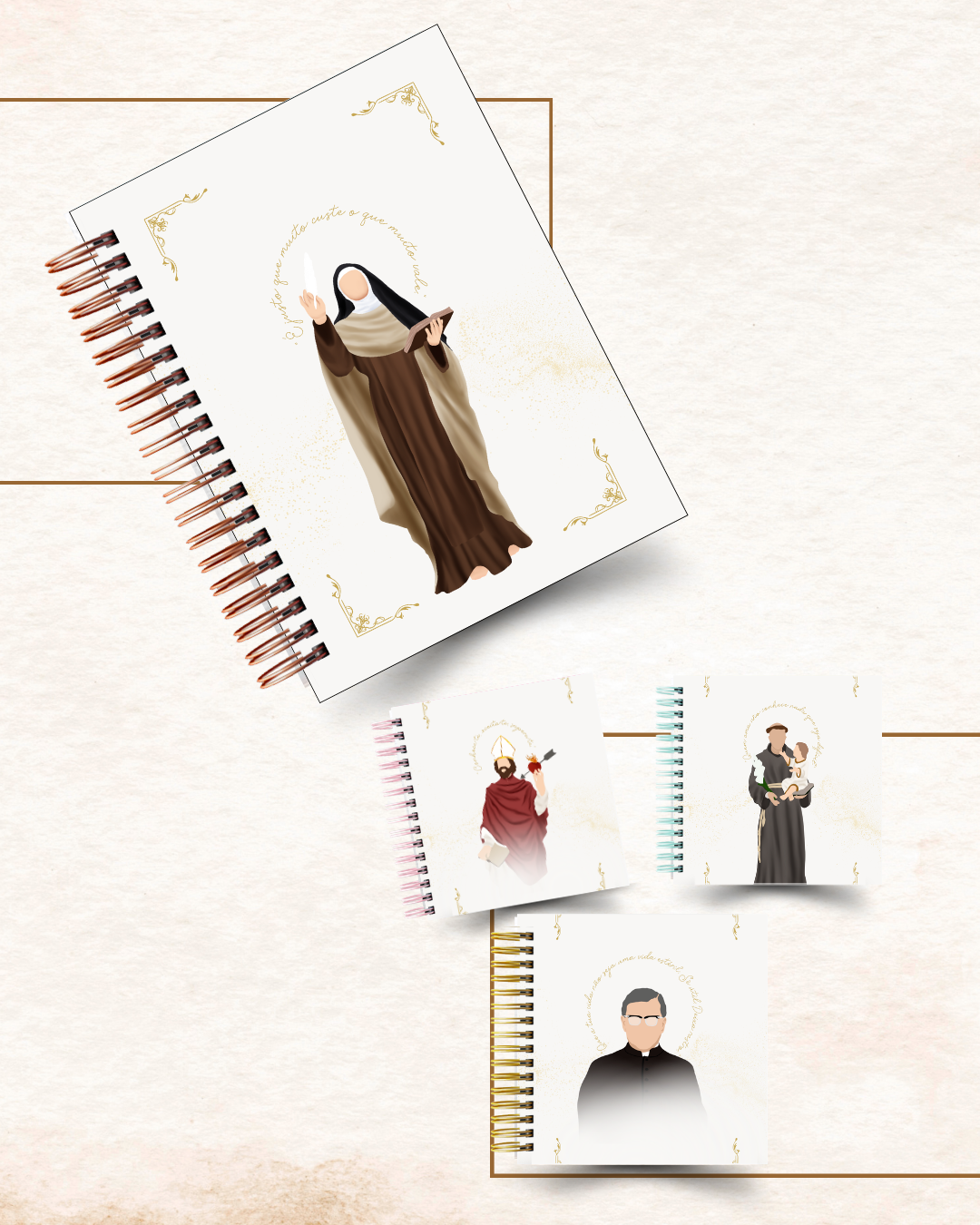 Coleção Traços de Fé – Pack de Capas Católicas | Design Minimalista