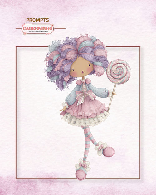 Boneca Candy Colors | Traço Manual Premium